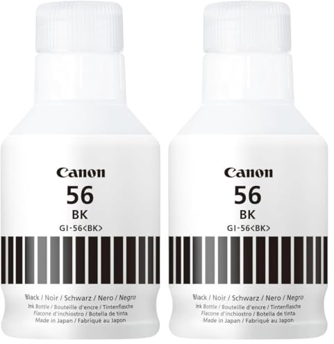 Canon GI-56 PGBK Bouteille d'encre, pour imprimante Jet d'encre MAXIFY, Noire (Lot de 2)