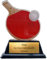 EBERiX · Tischtennis Pokal · Wunschgravur inklusive · Trophäe mit Schläger & Ball aus Acryl auf schwarzem Sockel · 10 cm leicht & stabil · personalisierbar