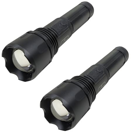 LED ATOMANT Pack 2x Linterna LED Zoom USB Recargable con Bateria Larga Duracion 18650, Alta potencia, Tactica 5 Modos luz, IPX4, luminica, trabajo, camping, senderismo, actividades aire libre