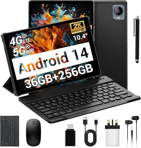 FLYCOAY Android 15 AI Tablet,11 Inch Android Tablets With 36GB RAM+256GB ROM(TF 2TB), Octa-Core, 8000 mAh, 8MP+13MP, 5G WIFI/BT 5.0/GPS, Tablet With Keyboard|Mouse|Case|Pen|Stand|Earphone|Black