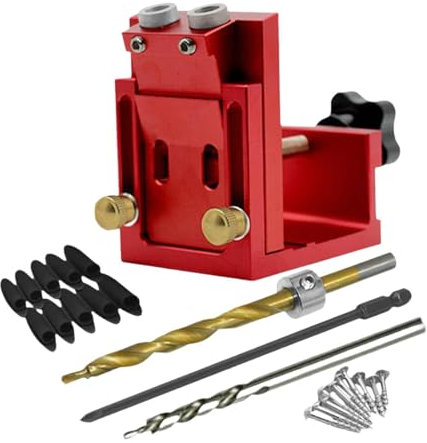 FytStycale Kits de posicionamiento para agujeros en madera, guía de brocas y localizador, Rojo