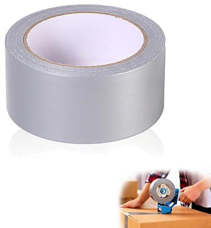 Oiieco Ruban adhésif en tissu gris - 40 mm x 10 m - Extra fort pour rénovation - Pour tapis de protection et film de sol - Ruban adhésif de réparation imperméable pour l'intérieur et l'extérieur