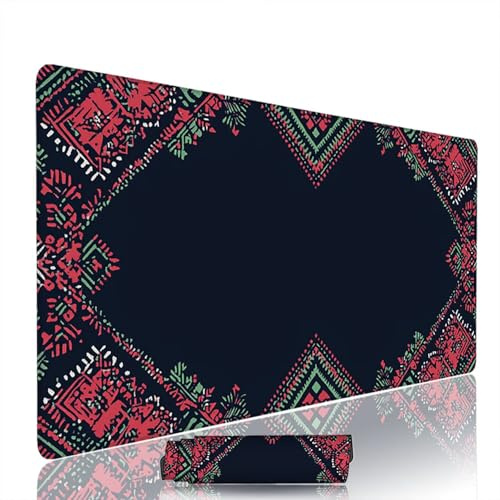 Tappetino Mouse xxl Nero Mouse Pad Gaming Accessori Scrivania Grande Tappetino Tastiera e Compute 700x400x3mm Sottomano Scrivania Boemia Pad PC Waterproof con Base in Gomma e Bordi Cuciti w-5417