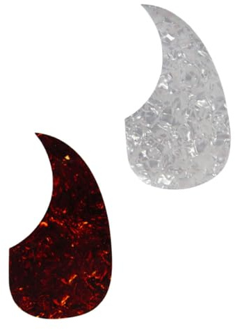 Gitarrenschutz Schlagbrettaufkleber für Akustikgitarre 40 41 Zoll 2 Stück | Celluloid und Pvc, Tropfenförmig, für Westerngitarre und Folk Gitarre, Dekorativer Schutz