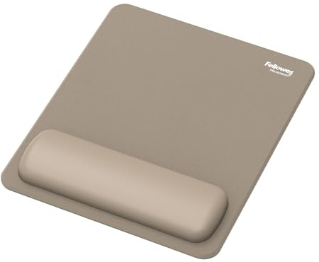 Fellowes Breyta Mauspad mit Handgelenkauflage – Sand, mit HEX Cushion Technology Silikonpolster, rutschfester Unterseite, ideal für Computer, Laptop, Mac, Büro oder Gaming
