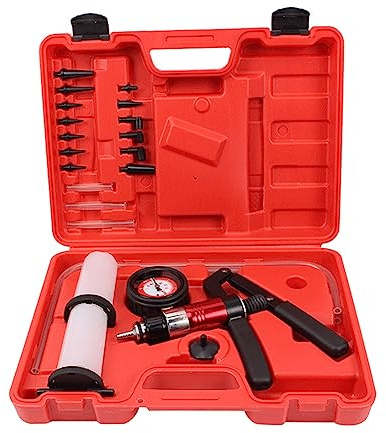 Histeaa Hand-Vakuumpumpen-Set, Metall, Hand-Vakuumpumpe, Auto-Diagnosewerkzeug, Auto-Handstaubpumpe, Bremsenentlüftungsadapter, Flüssigkeitsbehälter, Öltester, Werkzeug-Set
