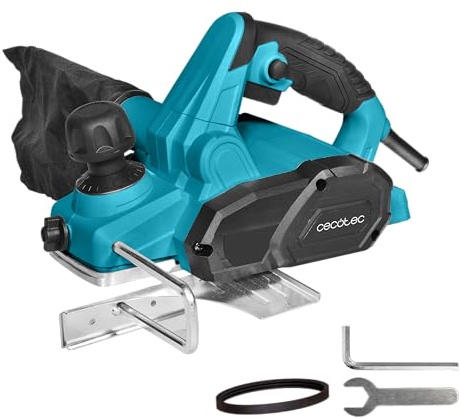 Cecotec Cepillo Eléctrico para Madera con Cable Fast&Clean 3000 Agile. 650W, 16800rpm, Profundidad 2mm, Ancho 82mm, Dobles Cuchillas Reversibles, Bolsa de Recogida, Conexión para Aspirador, Cable 3m