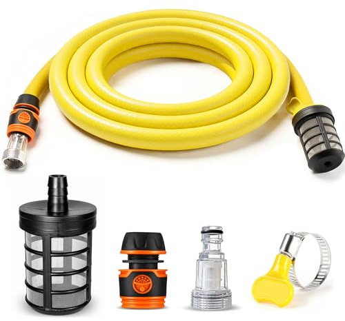 Suction Hose Pipe with Pressure Washer Connector and Filter Compatible with Karcher K2 K3 K4 K5 K6 K7 Karcher Series and Bosch AQT Series - Pressure Washer Accessories - Choose Pipe Length (1.5m)