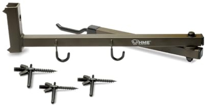 HME High-Quality Easy-to-Attach Secure Better Tree Stand Bow Hanger - Includes Two Accessory Hooks and Three Mounting Screws