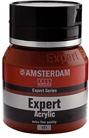 Amsterdam Expert Series Acrylic Paint - Burnt Sienna 411 - Heavy Body, Artist-Quality, 400 ml Jar, Semi-Transparent, Excellent Lightfastness, Professional Art Supplies