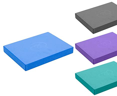 Fitness Mad Pilates Head Block, 25mm x 150mm x 205mm, Eco Friendly Yoga Block, High Density EVA Non Slip Block for Pilates, Yoga and Home Workouts (Blue)