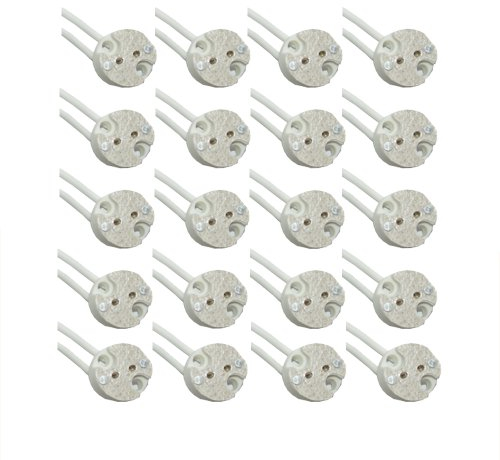 20 x GU5,3/G4/G6,35 Fassung Keramik LED Halogen mit Kabel