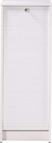 Classeur à Rideau Blanc 5 Niches Serrure 37,8 x 103,8 x 38,4 cm - Blanc