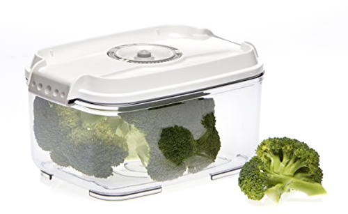 Status Timer Produkt Line rechteckig Vakuum Container, Plastik, weiß, 2 Liter