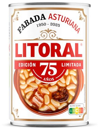 LITORAL Fabada Asturiana - Plato Preparado Sin Gluten - Paquete de 6x850g