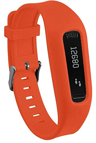 DelTex Silikon-Armband mit sicherem, verstellbarem Schnallenverschluss für Fitbit One Aktivitäts-Tracker, Orange