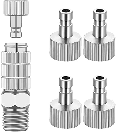 ABEST-Kit di adattatori per raccordi a sgancio rapido dell'accoppiatore dell'aerografo con 5 pezzi di connettori femmina da 1/8 e 1 adattatore maschio per compressore d'aria, tubo dell'aerografo