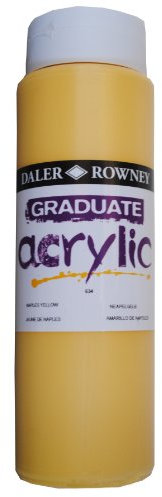 Daler-Rowney Bouteille de peinture acrylique Graduate Jaune de Naples 500 ml