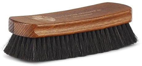 Langer & Messmer Brosse à Chaussures en CRIN de Cheval Fin pour Le Cirage Efficace de Vos Chaussures - La Brosse à reluire pour l'entretien Professionnel des Chaussures