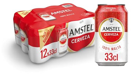 Amstel Cerveza Lager Pack Lata, 12 x 33cl