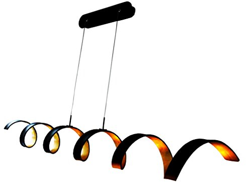 Luce Design LED Pendelleuchte Helix,dimmbare Hängelampe aus Metall in Schwarz/Gold,Moderne Pendellampen,Höhe max. 125 cm, 30 Watt, 1800 Lumen, Lichtfarbe 3000 Kelvin (warmweiß)
