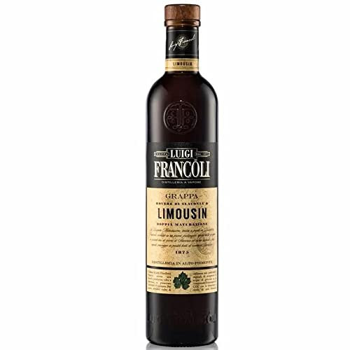 Luigi Francoli - Grappa Limousin 700ml - Grappa Doppia Maturazione da Vitigni Piemontesi Distillazione Ecosostenibile Vinacce Nebbiolo, Dolcetto e Moscato - 42.5% vol.
