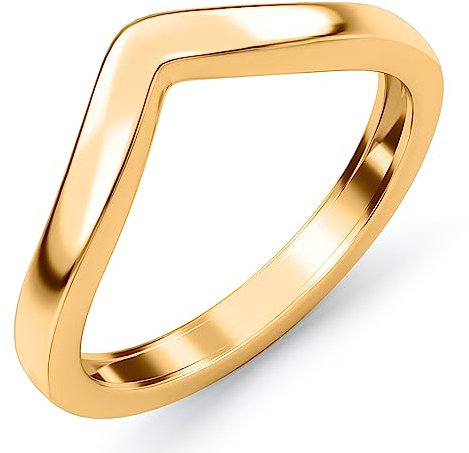TJC Silver Wishbone Ring for Women, 2mm Thick Wedding Band Ring with Yellow Gold Plating, Ladies Promise Ring, Sizes Q