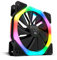 NOX XTREME PRODUCTS NXHUMMERDFAN- Ventilador PC 120 mm, doble anillo LED RGB Rainbow, ultra silencioso con pads goma antivibración, gran flujo de aire, 6 pines, color negro