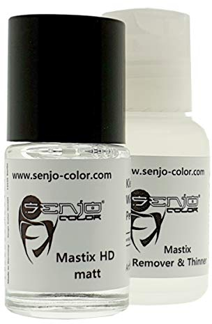 Senjo Color Mastix Set | Hautkleber & Entferner für Masken und Kostümteile | Spirit Gum für überzeugenden Halt und schonende Entfernung für Film, TV, Halloween | 15ml Kleber und 30ml Remover