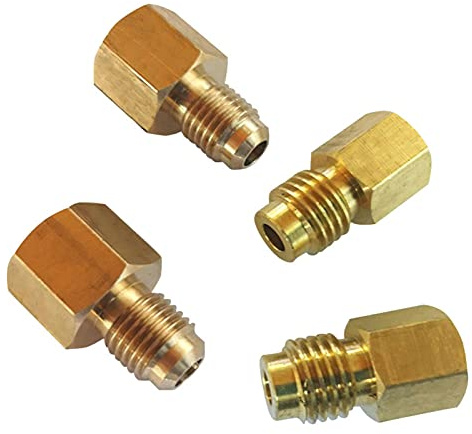 4 STÜCKE Klimaanlage Kühlung R134A R12 Konvertieren Adapter Kupfer Regelventil Adapter Auto AC Steckverbinder Schlauch Set Kit Für Kältemittel-Lade Schlauch
