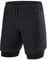 TCA Ultra Sporthose Herren kurz 2 in 1 mit Tasche - Kurze Sport Shorts Trainingshose mit Taschen - Laufhose mit Kompressions Innenhose und Reißverschluss Handytasche - Schwarz, M