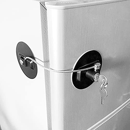 Sonew Refrigerator Locks, Fridge Lock with Keys Square Black ABS Refrigerator Closet Cabinet Lock Freezer Lock Child Safety Door Lock