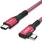100W USB C zu Typ C 3.1 Gen 2 Kabel 3m, Fasgear 90 Grad 5A PD mit E-Marker-Chip 4K@60Hz Videoübertragung (10 Gbit/s) Kompatibel für Link, VR-Headset, PC-Spiele, Dockingstationen Rot