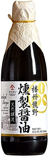 YAMASAN KYOTO UJI Soy Sauce -Smoked Neoteric- 500 Days Aged, Japanese Artisanal Handmade, Naturally Brewed, No Additives, Non-GMO, Made in Japan(360ml)