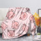 SEANATIVE Rosa Überwurfdecke Niedlich Cartoon Schweinchen Flanell Decke Warme Plüsch für Couch/Sofa/Auto/Büro Lesen TV-3XL