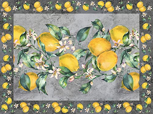SET 4 TOVAGLIETTE americane 33x45 cm, Diverse fantasie Ottima idea regalo VINILE Made in Italy (LIMONI)
