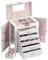 ANWBROAD Schmuckkästchen Schmuck 6 Tier Riesige Schmuckschatulle Display Aufbewahrungskofferhalt mit Schloss Spiegel Mädchen Schmuckschatulle für Ohrringe Ringe Halsketten Armbänder JJB004W
