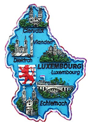 Kühlschrankmagnet im 3D-Kartenstil Luxemburg, Souvenir, Geschenk, magnetische Aufkleber-Kollektion