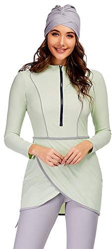 EOTCT Muslimischer Badeanzug für Damen, 3-teilig, langärmelig, Islamischer Badeanzug, Arabisch, Badeanzug, Hijab Burkini im BH, volle Abdeckung