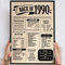 35 Geburtstag Geschenk, Alte Zeitung Holzbild Back in 1990 Vintage personalisierbar zum Hinstellen/Aufhängen opt. beleuchtet, 35 Geburtstag Frau, 35 Geburtstag Mann, 35. Geburtstag, 35 Geburtstag Deko