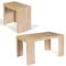 IDMarket - Table Console Extensible Orlando 6 Personnes 140 cm Bois façon hêtre