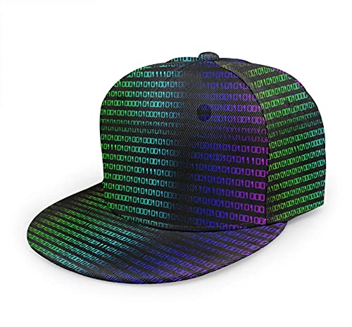 Oaieltj Unisex Baseball Cap Damen Herren Einstellbare Snapback Flat Bill Brim Baseball Cap Cool Hip Hop Hat, Bunte Zahl in Schwarz, One size