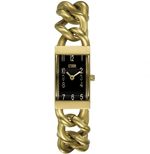 STORM Sansa, Damenuhr, Edelstahlgehäuse, Analoguhr, Edelstahlband (Gold Black)