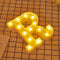 JANDEI - Lettere LED, Numeri Luminosi, Figura a Cuore, 22cm, con Luce Calda per Decorazione e Atmosfera, Luci Notturne Scrivania, Compleanni, Matrimoni, Vetrine. Funzionano con batterie AA (R)