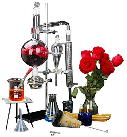 Fayelong 1000ML Lab Distillation Apparatus Kit Essential Oil Water Distiller Chemistry Lab Glassware Equipment Steam Distillation Water Distiller Purifier