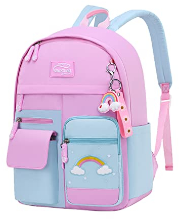 Amythe Kinderrucksack Mädchen,Rucksack Kindergarten,Schulranzen Mädchen 1-3. klasse, Leichte und Wasserdichte Nylon Schultasche für Kinder, 30 x 12 x 41 cm