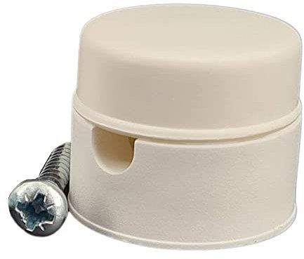 Deckenverteilernippel Weiß ø 30x25mm mit Schraube Zugentlaster f. Pendelleuchten Affenschaukel Aufputz-Kabelhalter