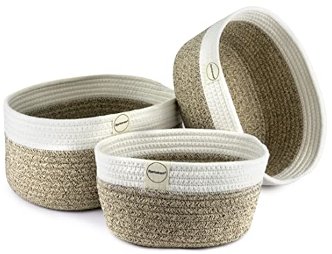 Bjørkstrøm® Aufbewahrungskorb 3er Set - Original Körbchen von Bjørkstrøm® für Bad, Wohn- und Schlafzimmer - Premium Qualität – Baby Erstausstattung Neugeborene Wickeltisch – Aufbewahrung Bad - deko