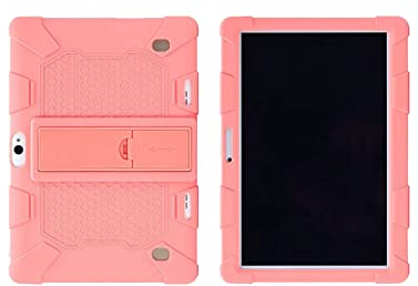 Hülle für 10.1 Zoll Tablet, Stoßfest Strapazierfähig Schutzhülle mit Ständer, Universal Silikon Panzerhülle Hülle Tasche Schutzhülle Case Cover Für 10.1 Zoll Tablet PC (Pink)