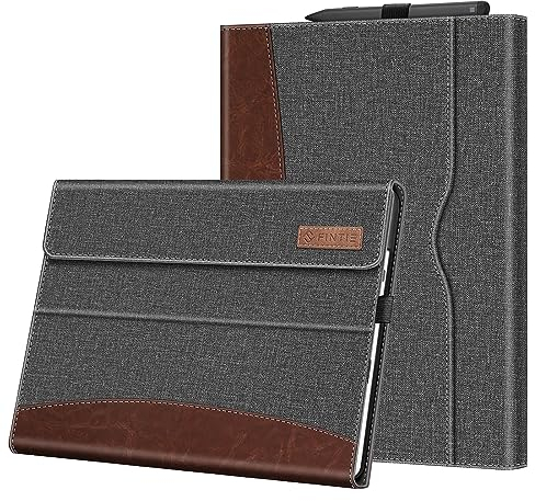 Fintie Hülle für Microsoft Surface Pro 11/10 / 9 (2024-2022) 13 Zoll - Multi-Sichtwinkel Kunstleder Tasche Schutzhülle mit Dokumentschlitze Stift Halter, Type Cover Kompatibel, Braun